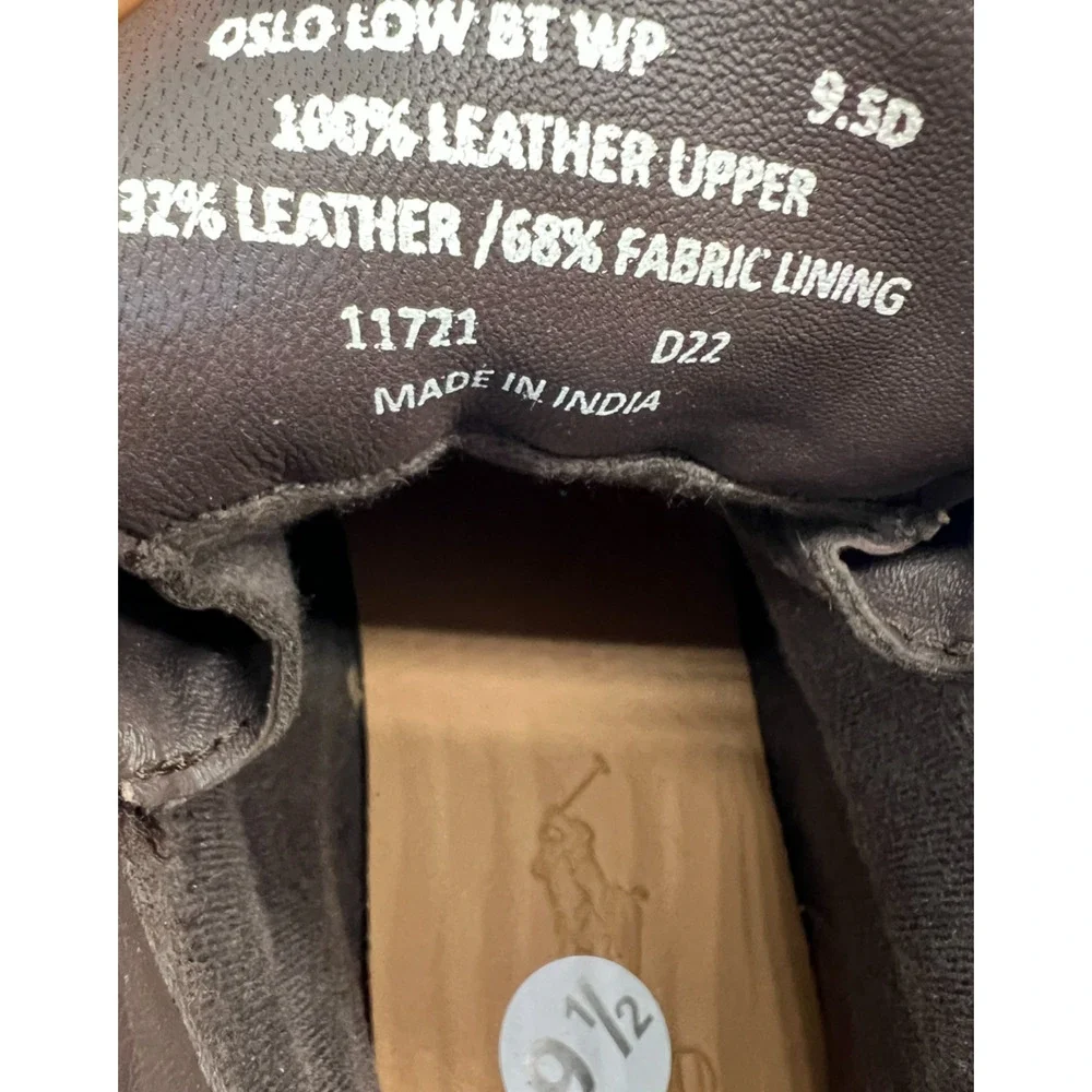Polo Ralph Lauren Oslo Dark Brown Low Boots HydroGuard Men's 9.5D NEW